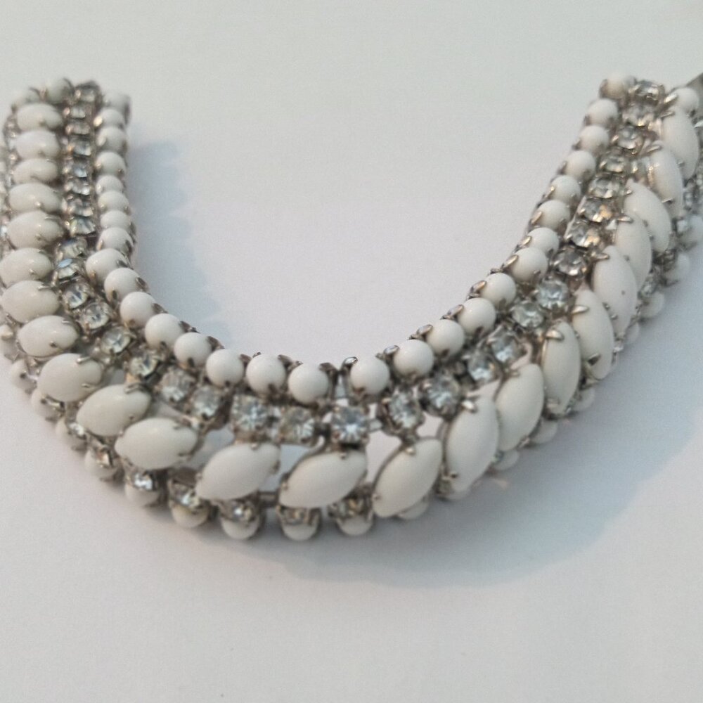 Sliver Rhinestone Beaded Vintage Bracelet Excellent condition